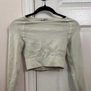 Gymshark Pale Green Long Sleeve Cropped Seamless Top
